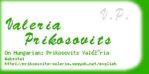 valeria prikosovits business card